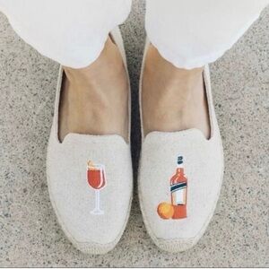 Soludos Beige Aperol Spritz Embroidered Espadrilles 9.5